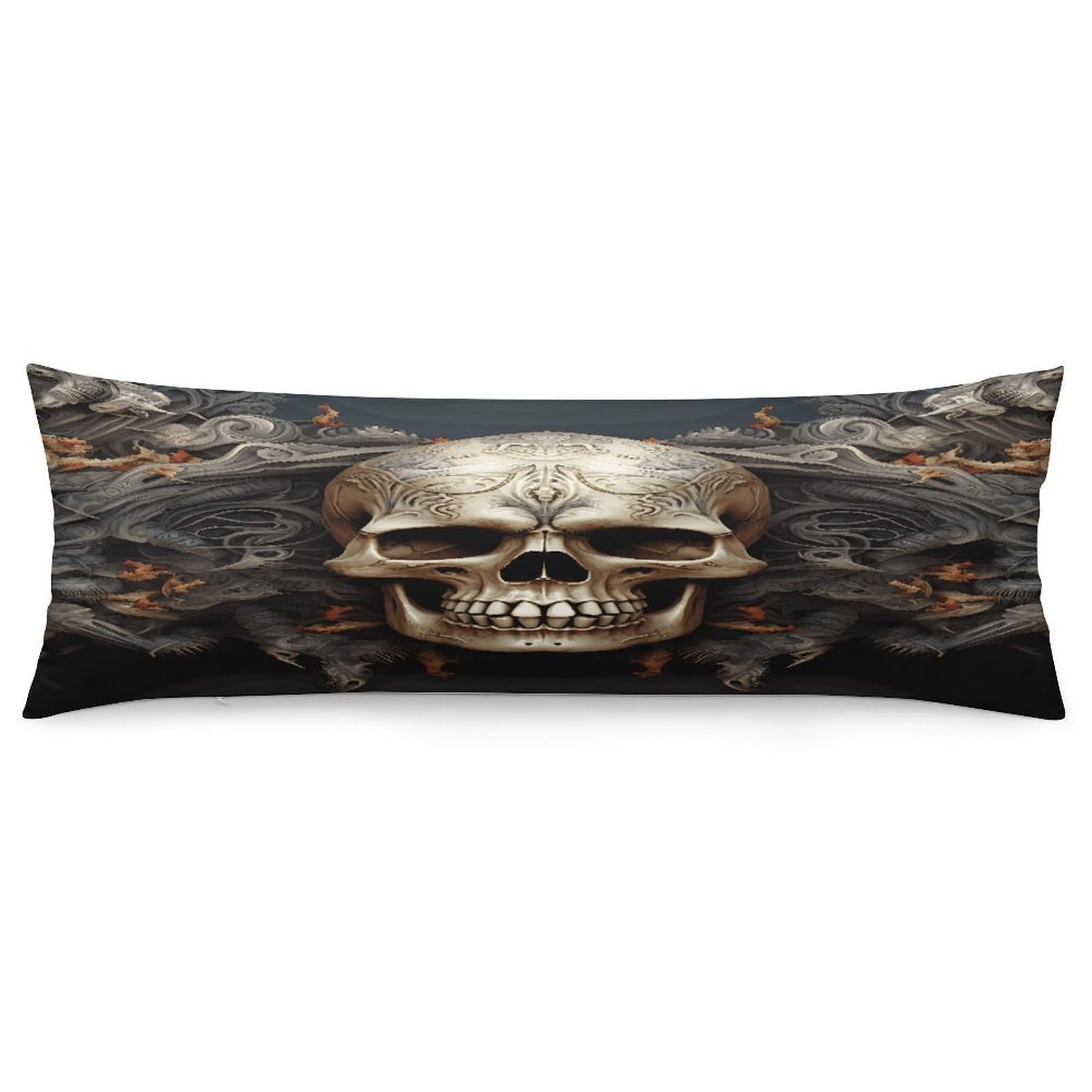 Skulls Throw Pillow Cover Soft Lumbar Pillow Covers with Zipper Breathable Rectangular Cushion Case Polyester Pillow Case Decorative Body Pillow Cover for Couch Bed