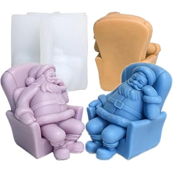 Candle Mould Christmas Candle Mould Santa Claus Candle Moulds for Watering 3D Candle Moulds Silicone Santa Claus for Scented Candles Ornaments Gifts Christmas