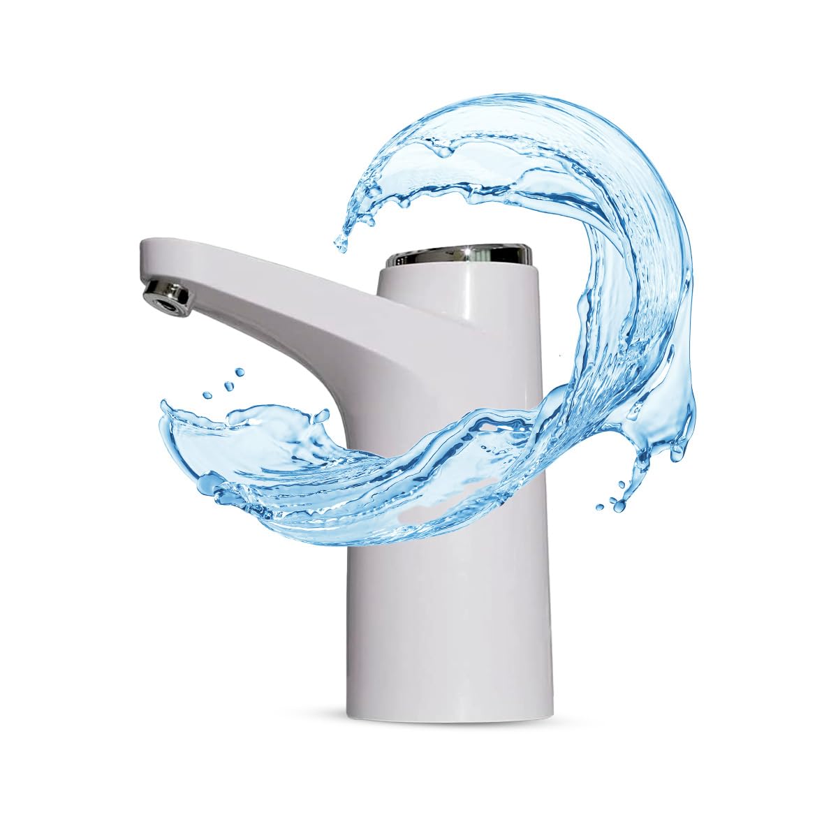 NK Water spender LED display, 1200 mAh USB-Akku, silicone material, comfortable with 4.5 L, 5 L, 7.5 L, 10 L, 11.3 L, 15 L, 18.9 L (3.8 cm and 4.8 cm adapter) – White
