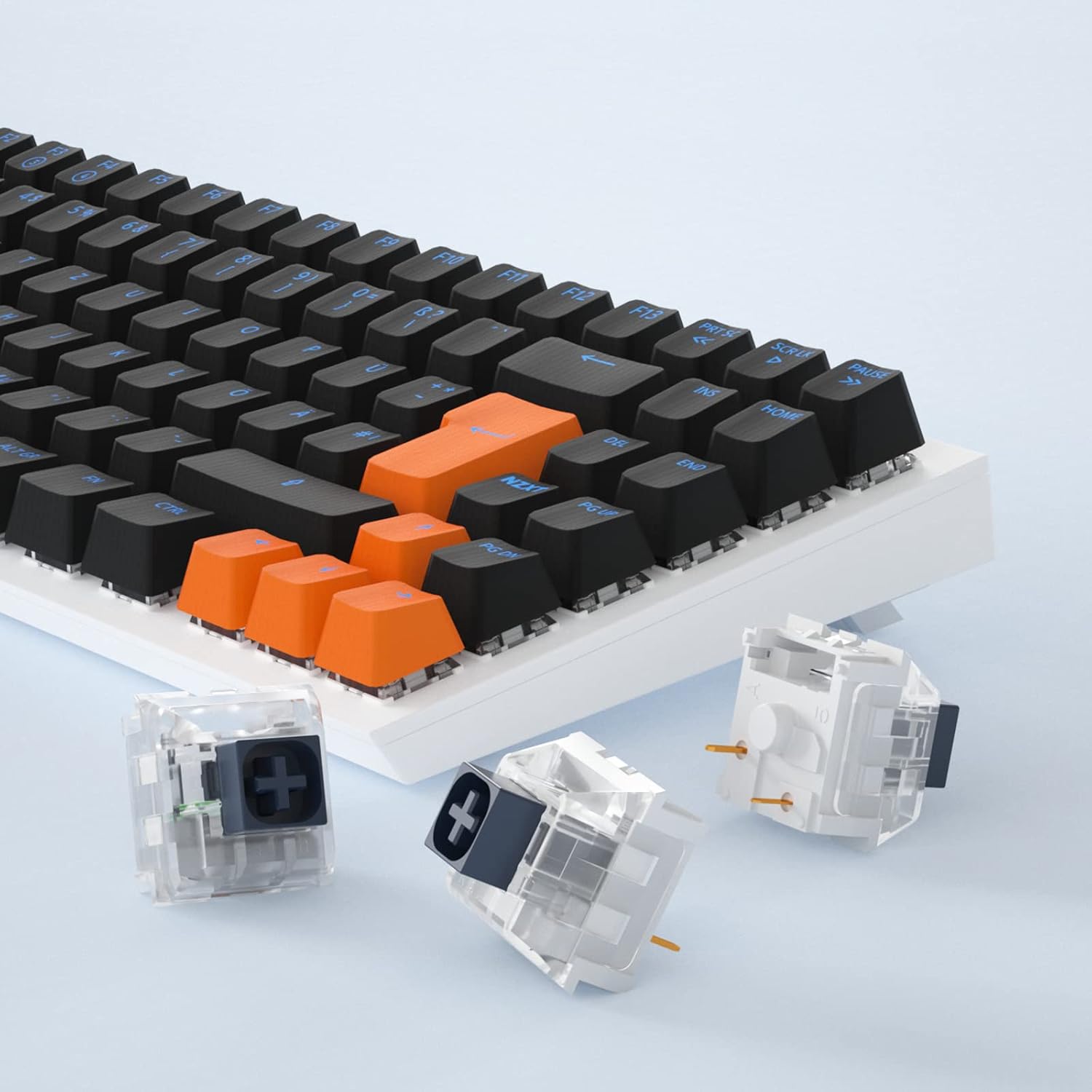 KAILH Box Navy Switches for Mechanical Gaming Keyboard DIY, 3pin 60gf Clicky,Compatible for 5pin RGB/SMD hot swappable (Navy 70pcs)