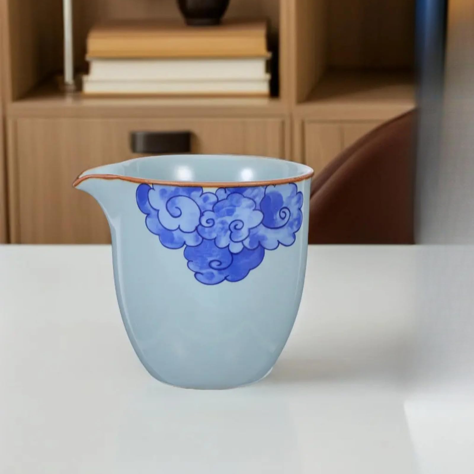 Copa de la justicia de cerámica de 280 ml, el regalo ideal para juego de té chino