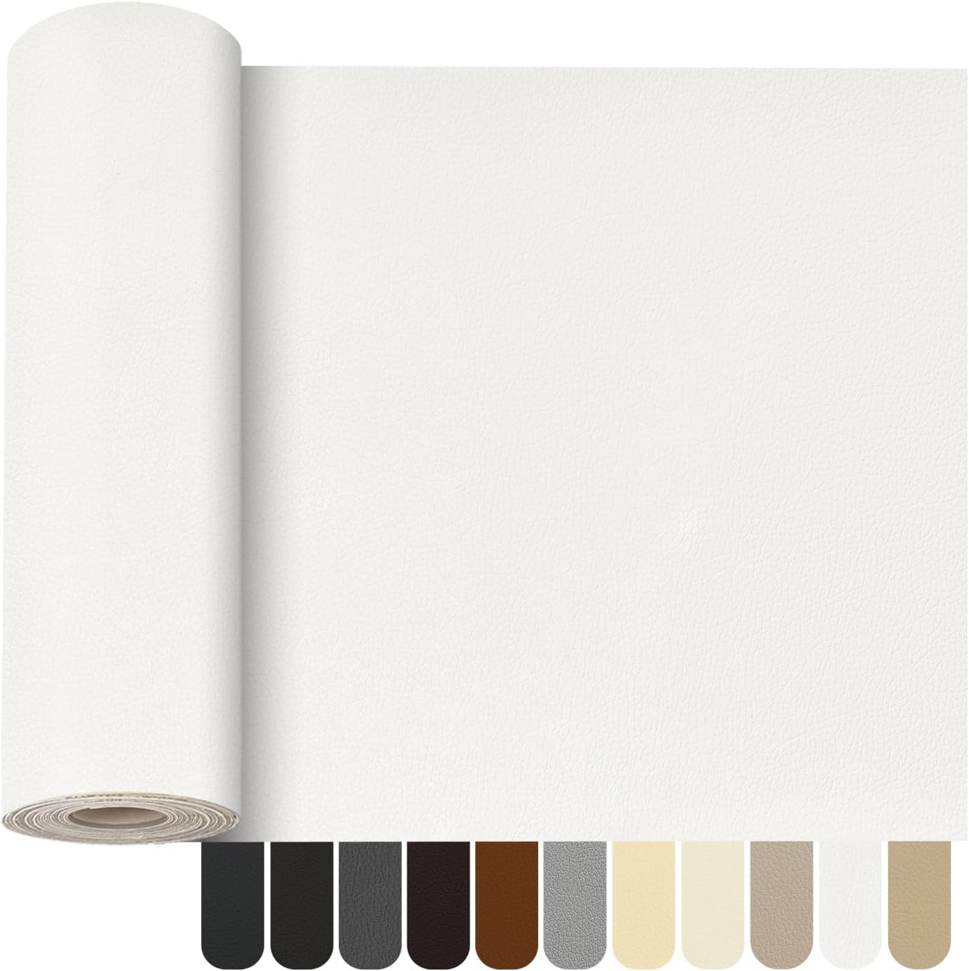 OcePor Self Adhesive Leather Repair Patch, 36 x 90 inch Leather Repair Tape, Leather Patches for Furniture, Vinyl Leather Repair Kit for Couches, Boat Seats, Furniture, Cars(White)