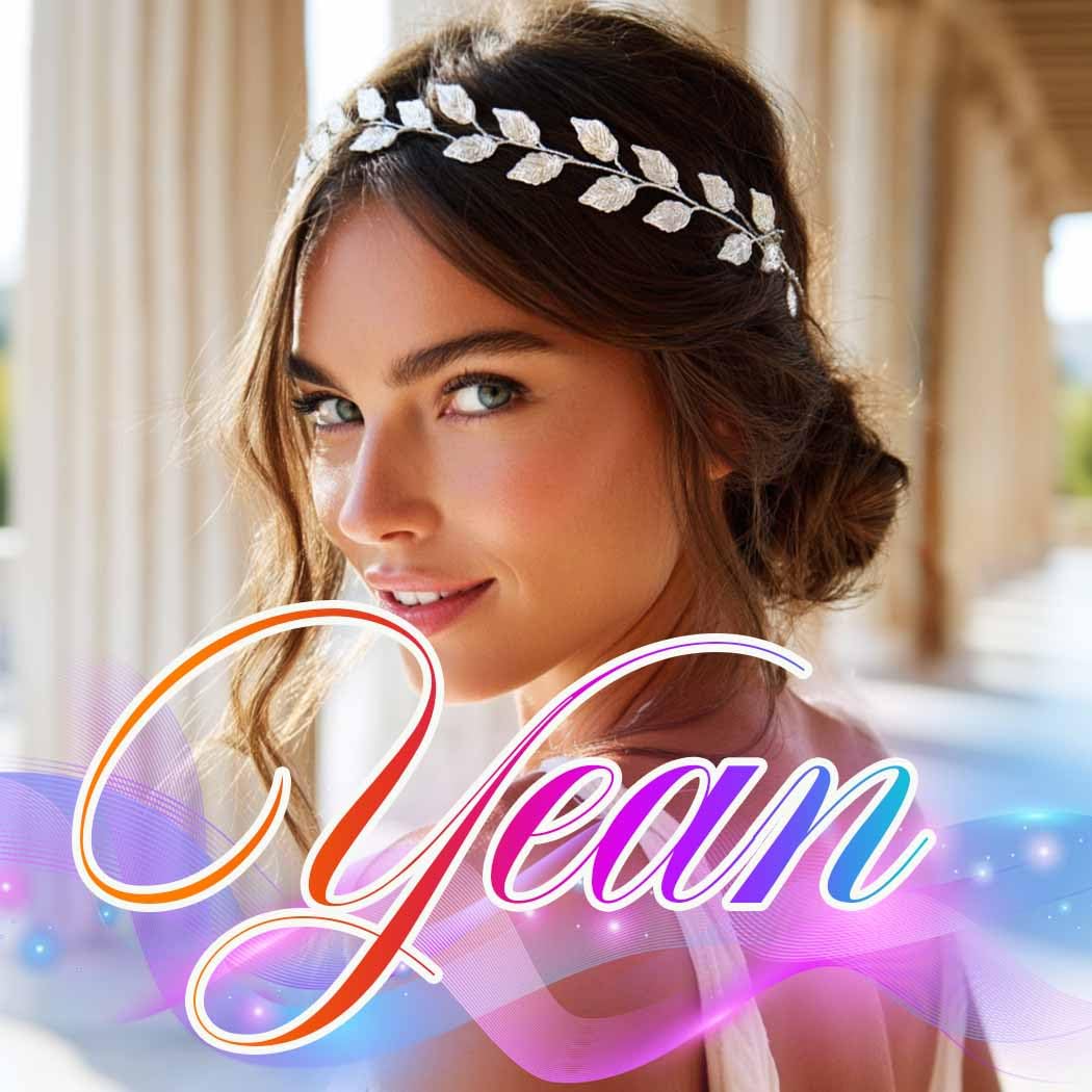 Yean Hochzeits-Stirnband, Blattgold, Brautschmuck, für Brautjungfer und Blumenmädchen (39 cm) (Silber)