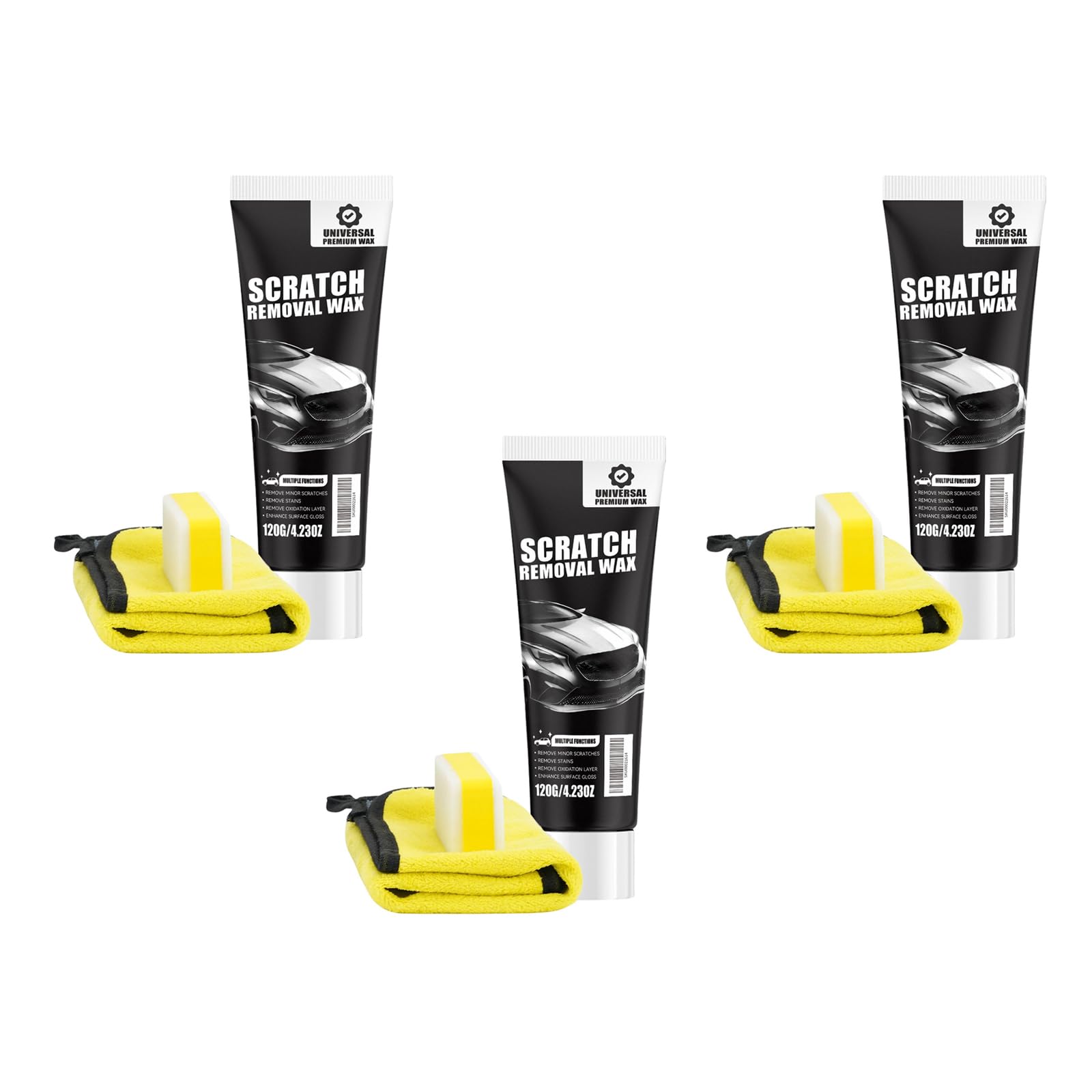 NRGQAXM Car Scratch Removal Wax, Car Scratch Repair Pastes Scratches Remover for Vehicles Cars Scratches Repair Kit with Sponge and Cloth Universals Removers Wax for Auto Cars Polishing Waxes