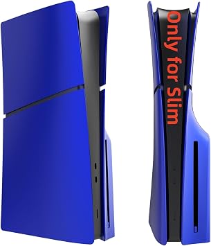 Slim Disc Edition Cover Plates for New PS5 Console, Shell Panels Compatible with New Slim Playstation 5 Accessories, Replacement Protective Faceplate Cobalt Blue