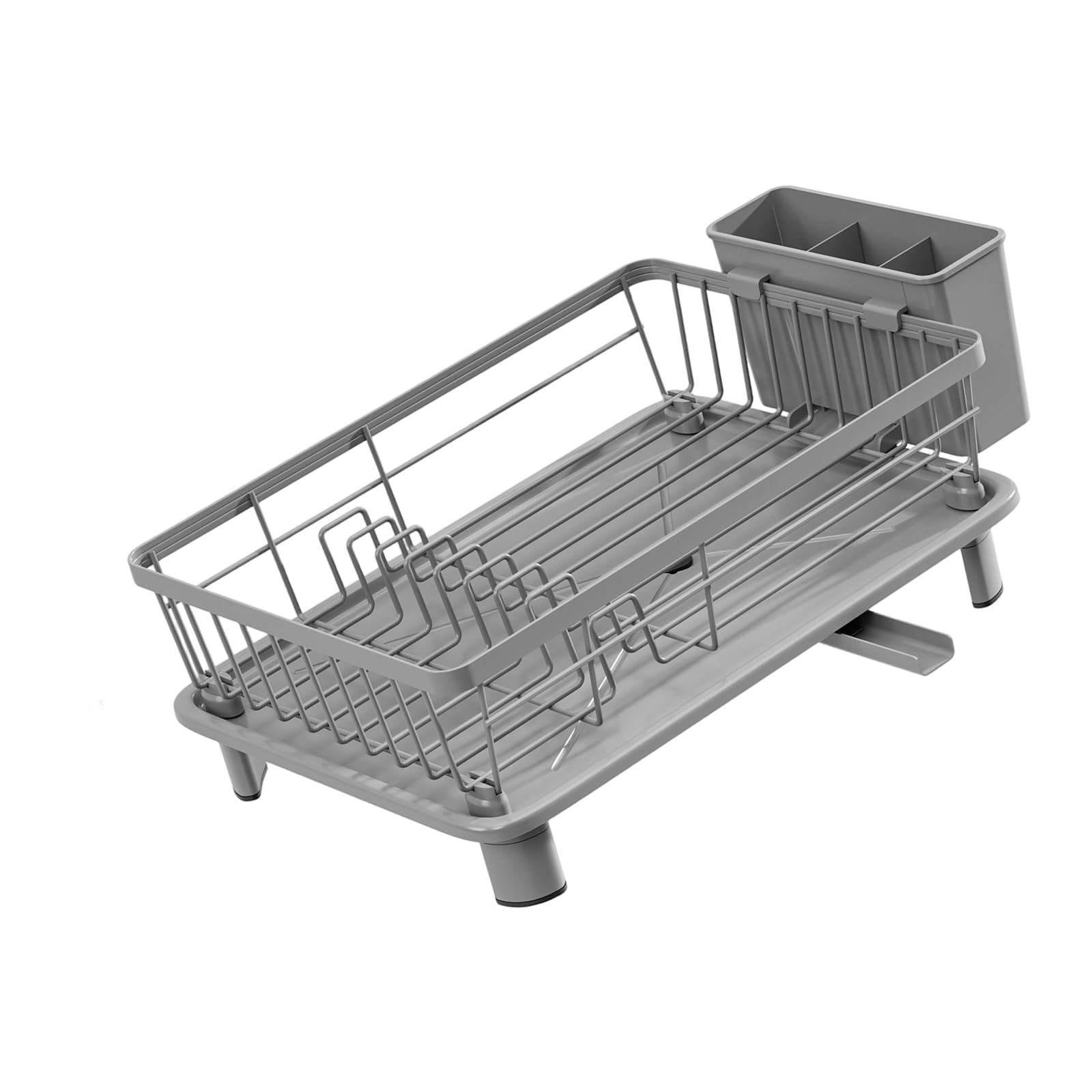 Kaeltsyn Grey Space Saving Utensil Holder Featuring Adjustable Water Pan And Iron Construction Cutlery And Plate Stand