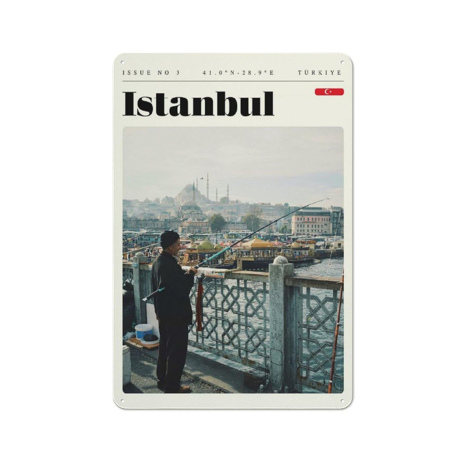Junmoney Style-22 Istanbul Turkey Travel Art Tin Sign 30X20cm, Vintage Home Bar Decor For Cafe, Pub, Workshop Or Home Bar, For Relaxed Wall Styling