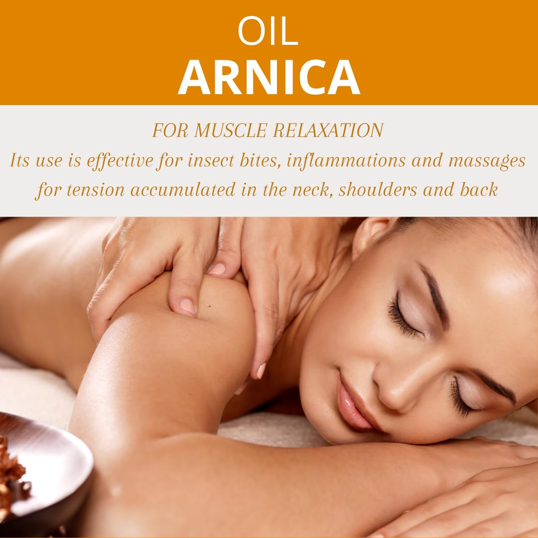 QKnatur ARNICA - 100% czysty olejek z arniki górskiej - napięcie mięśni, szyja, ramiona, plecy - organiczny - roślinny - 50 ml