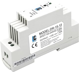 DC 12V Din Rail Power Supply Slim 15W 1.25A(Input:100-240VAC,Output:12VDC,50/60HZ) Switching Power Supply Adapter(Volts_of_Direct_Current, 12)