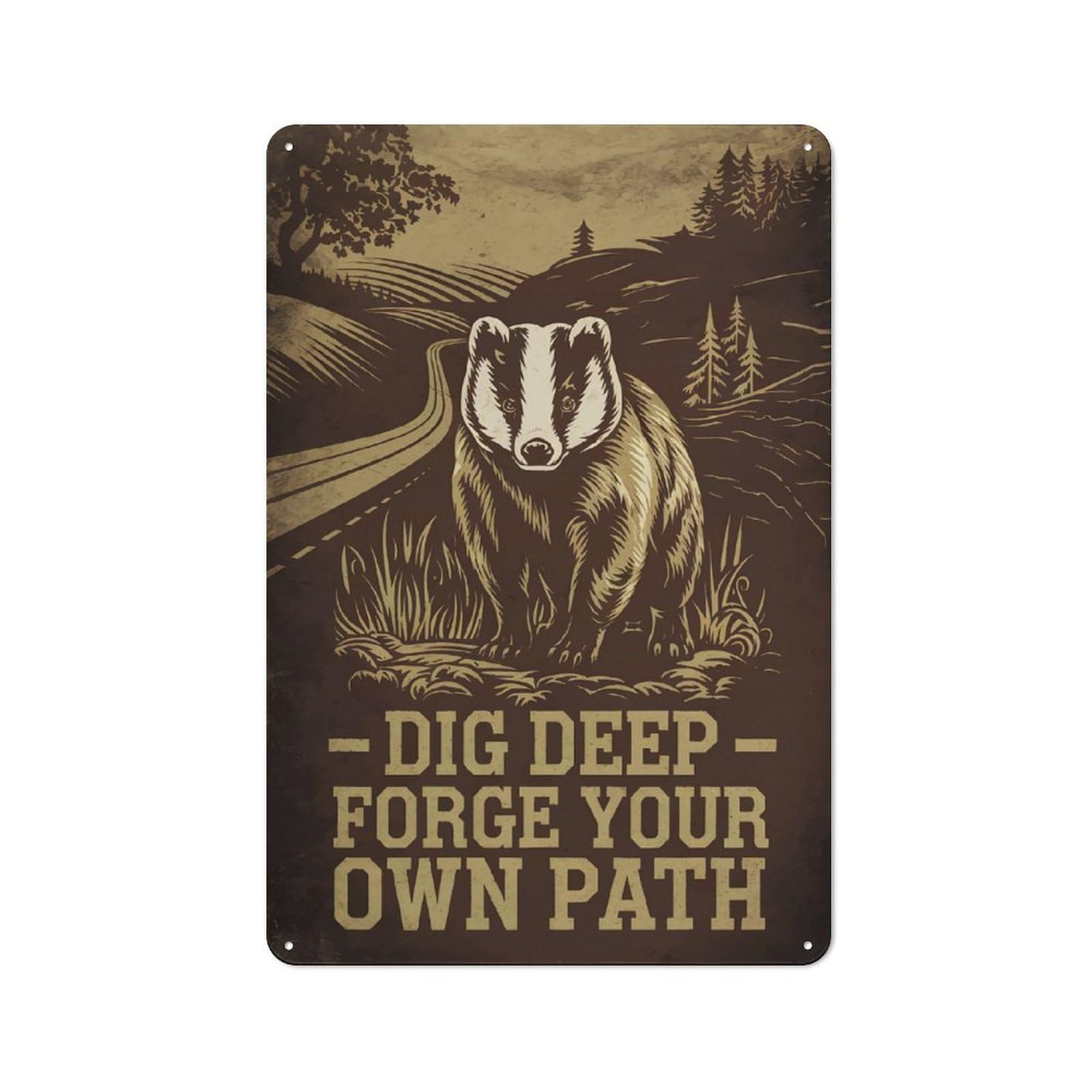 Metal Wall Sign 30x20cm Featuring The Badgers Way for Café Or Home Bar, for Metal Sign Collectors, for Garage And Workshop Walls
