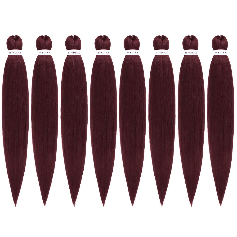 Difunee 16, 99J: Pre-Stretched Braiding Hair 16"-8 Packs Professional Itch Free Low Temperature Synthetic Fiber Crochet Braiding Hair Extension Twist Braid(#99J)