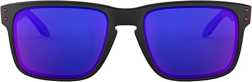 Miniatura 2 de Oakley Holbrook Gafas de sol (montura negra mate, lente iridio rojo positivo), con kit de limpieza de lentes y microbolsa de bandera de país, NEGRO