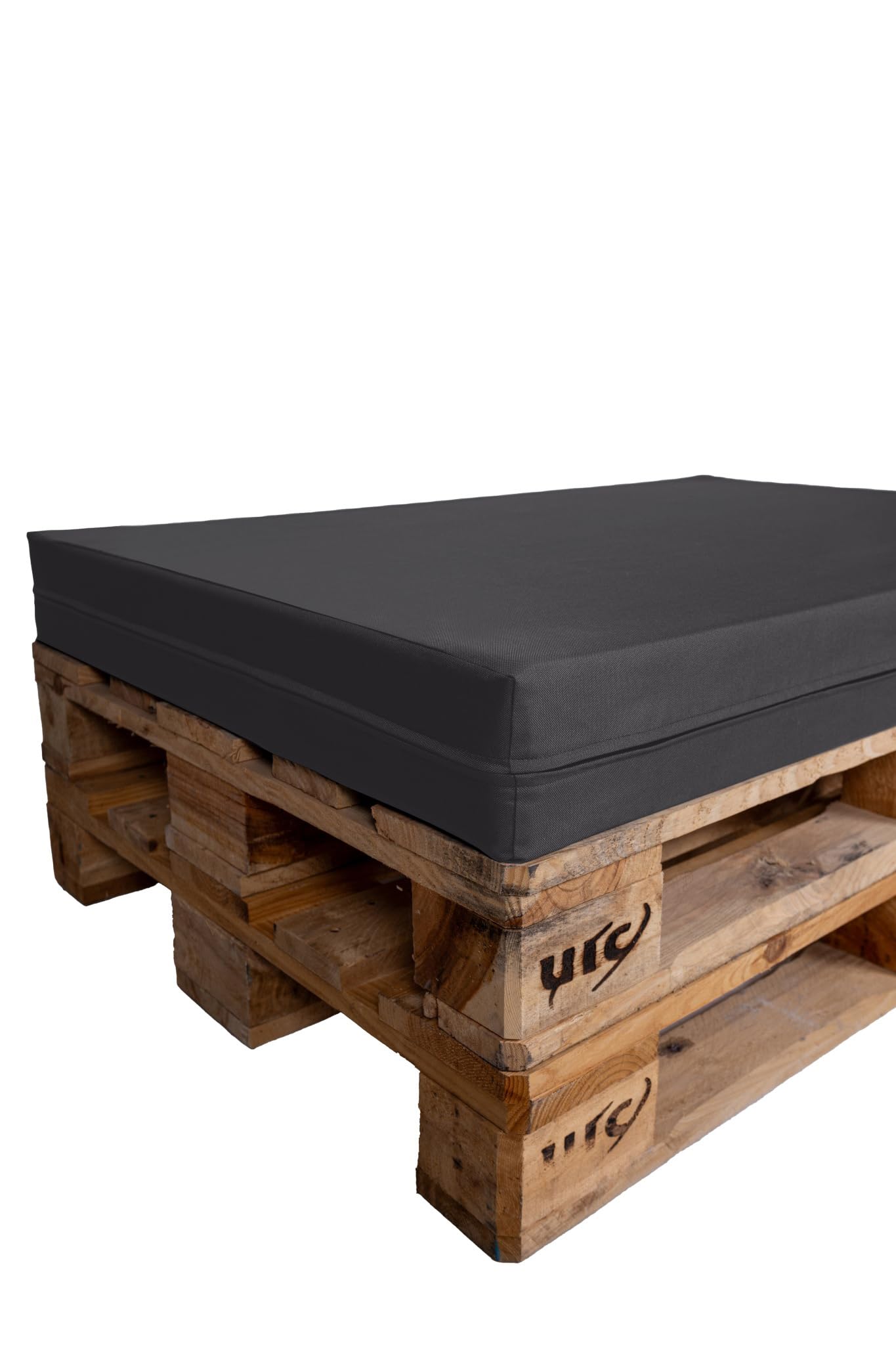 TexDeko Poduszki na palety, sofa paletowa, poduszki na palety, poduszki na materac (120 x 80 x 8 cm) pianka na europaletę, poduszka dla psa, nakładka (w kolorze antracytowym z wodoodporną poszewką)