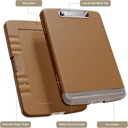 Miniatura 2 de Portapapeles con almacenamiento, portapapeles de almacenamiento de 8.5 x 11 pulgadas con soporte para bolígrafo y carpeta de papel legal A4,