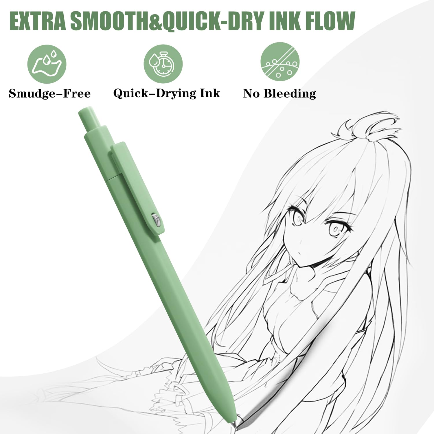 Vitoler Gel Pens 8 pcs Cute Pens Black Ink 0 5 mm Fine Point Smooth Writing Pen Quick — view 3