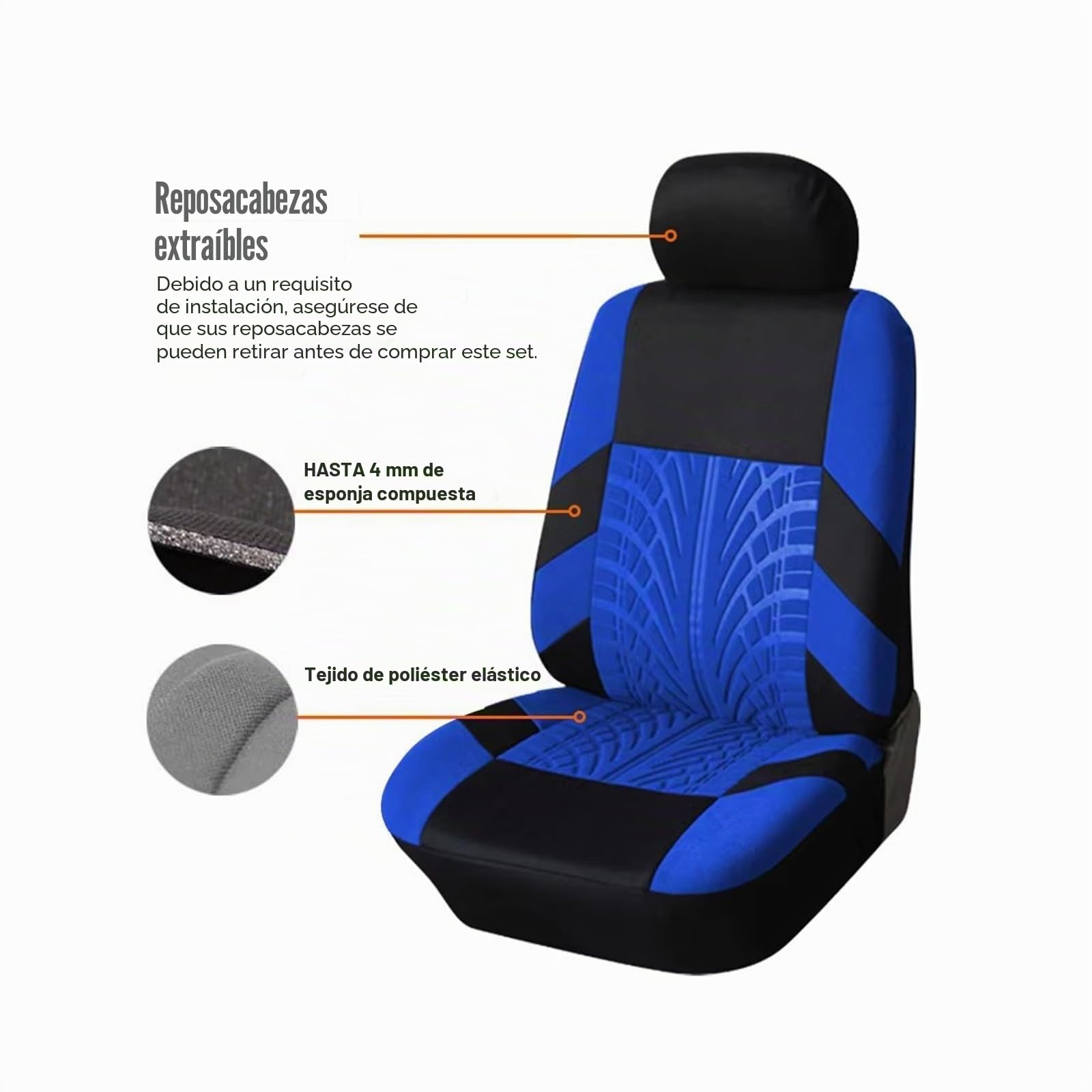 Fundas de Asiento Fundas Universales Para Asientos Coche Con Estampado Neumáticos, Protector Asiento Coche 7 Plazas Para Coche, Camión O Furgoneta Fundas para asientos(7pcs-gray)