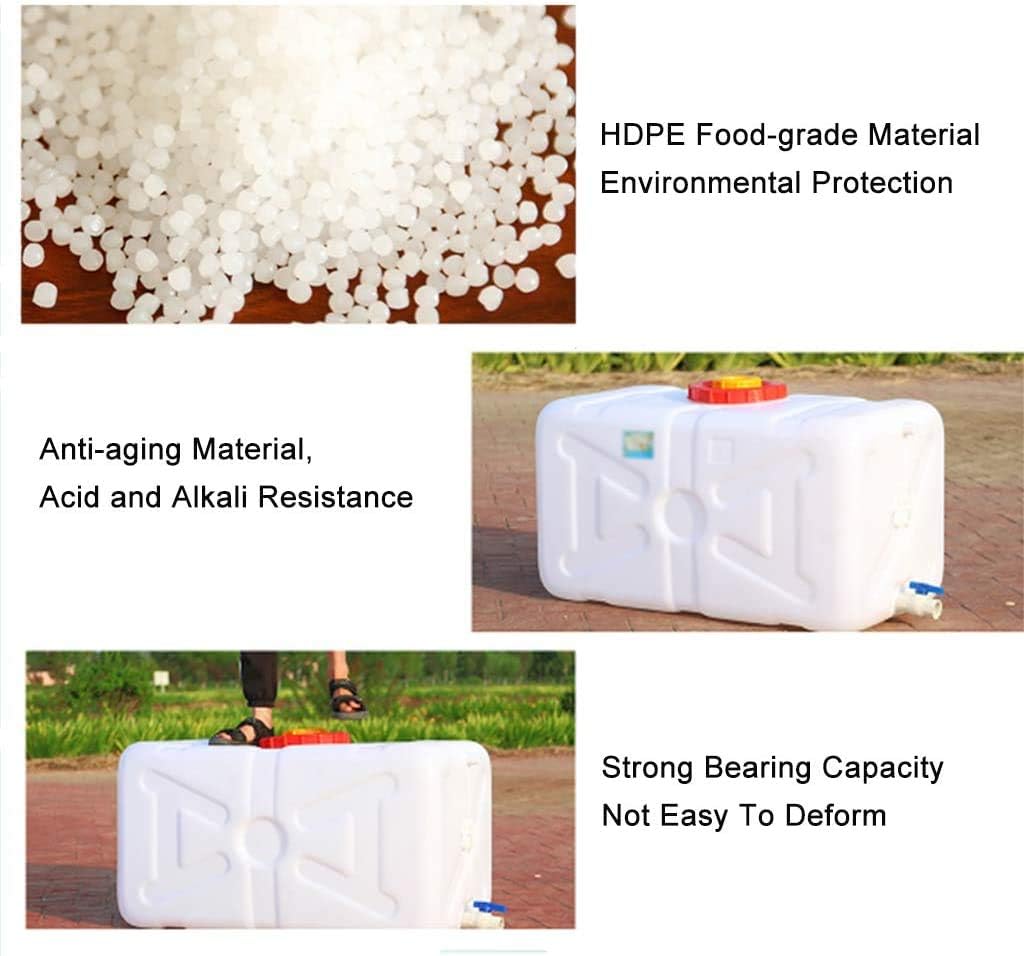 Water Tank Large White Food-Grade Water Storage Container with Lid and Handle,BPA Free Food Safe Water Storage Carrier,for Outdoor Camping Transport Hiking Hurricane Emergency(Size:27L)
