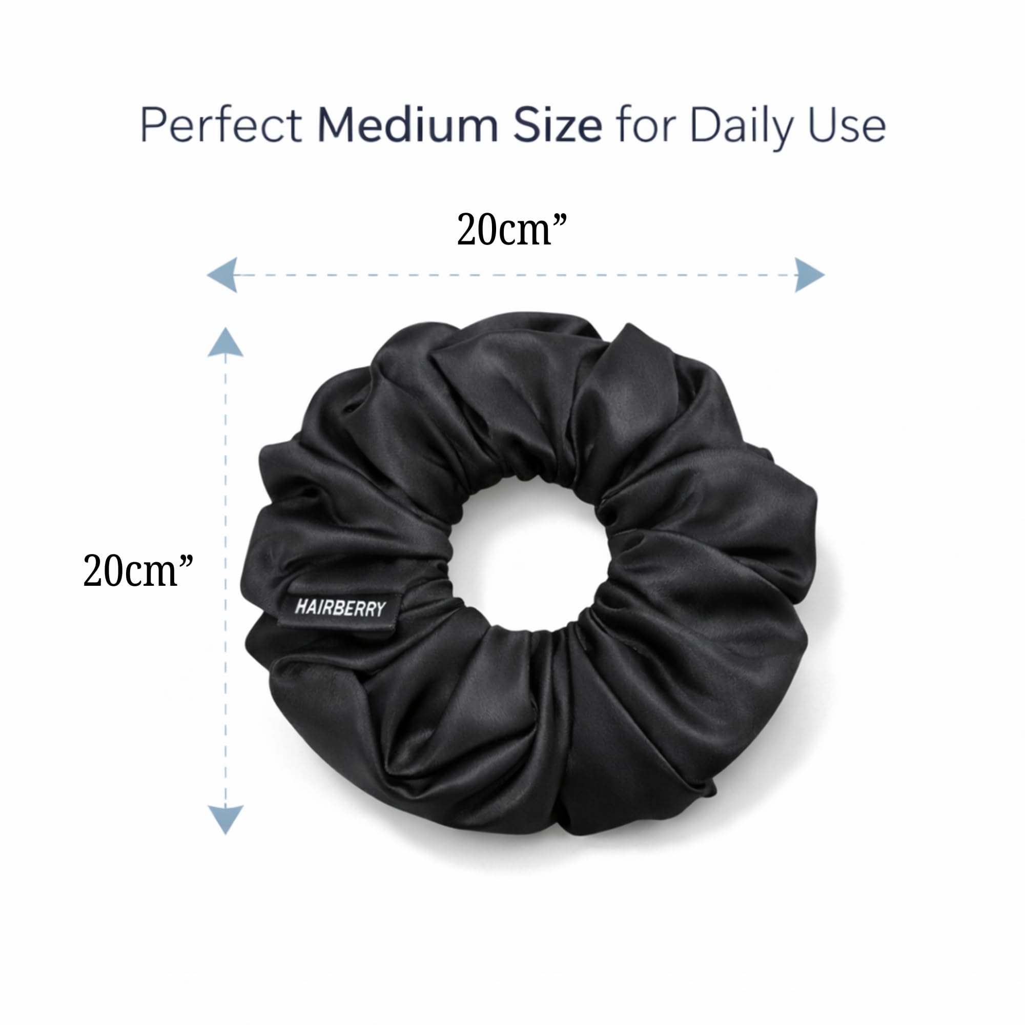 HAIRBERRY® Luxury Satin Scrunchies for Women | Pack of 4 | Ponytail Holder for Girls | | Gift for Her/Sister/Friend/Mom | Soft No‑Breakage Hair Tie for Ponytail & Bun | 2