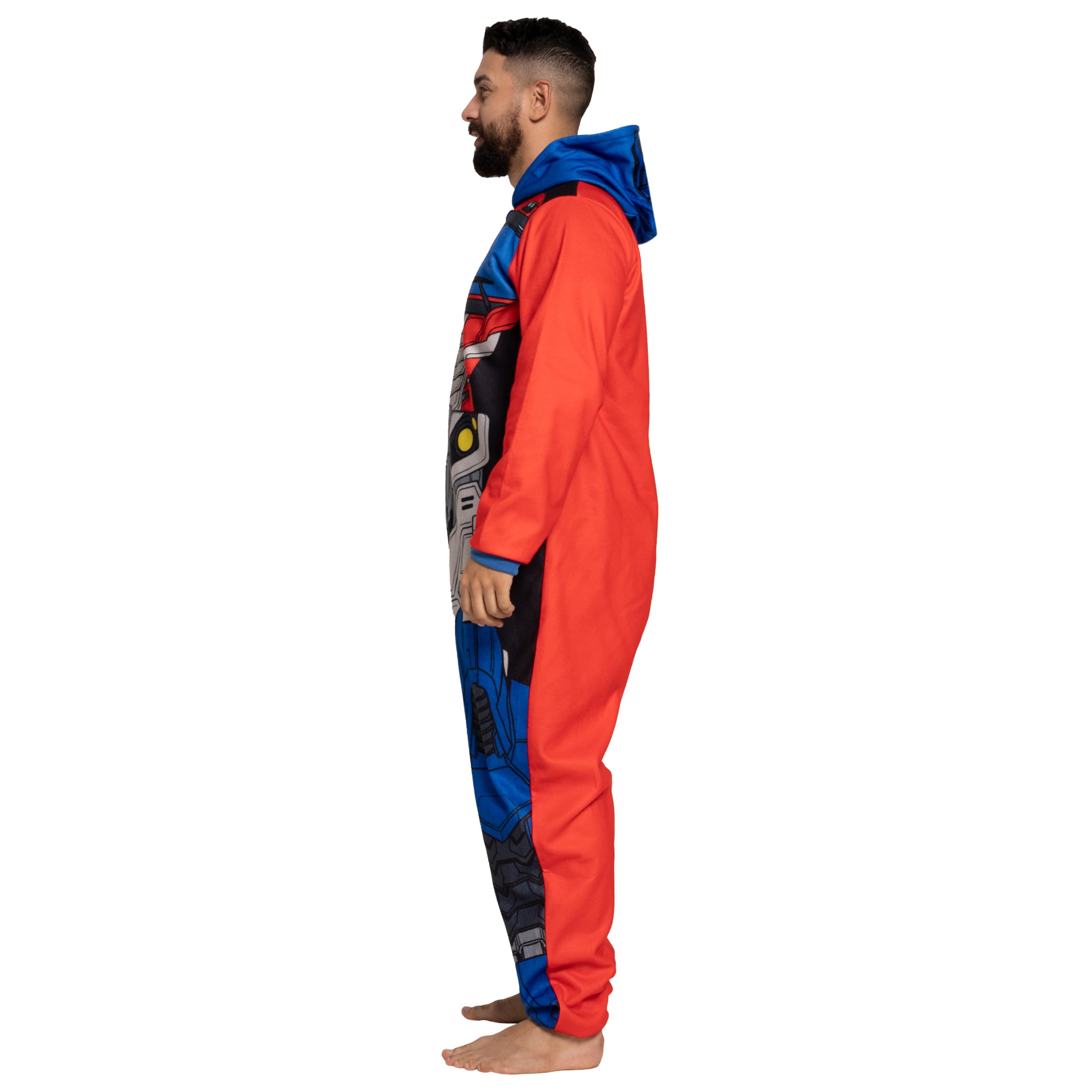 Transformers Barboteuse pour Hommes | Pyjama Combinaison pour Hommes | Surpyjama Optimus Prime | Autobots Adulte Onesie | Vêtements de Nuit en Polaire pour Hommes