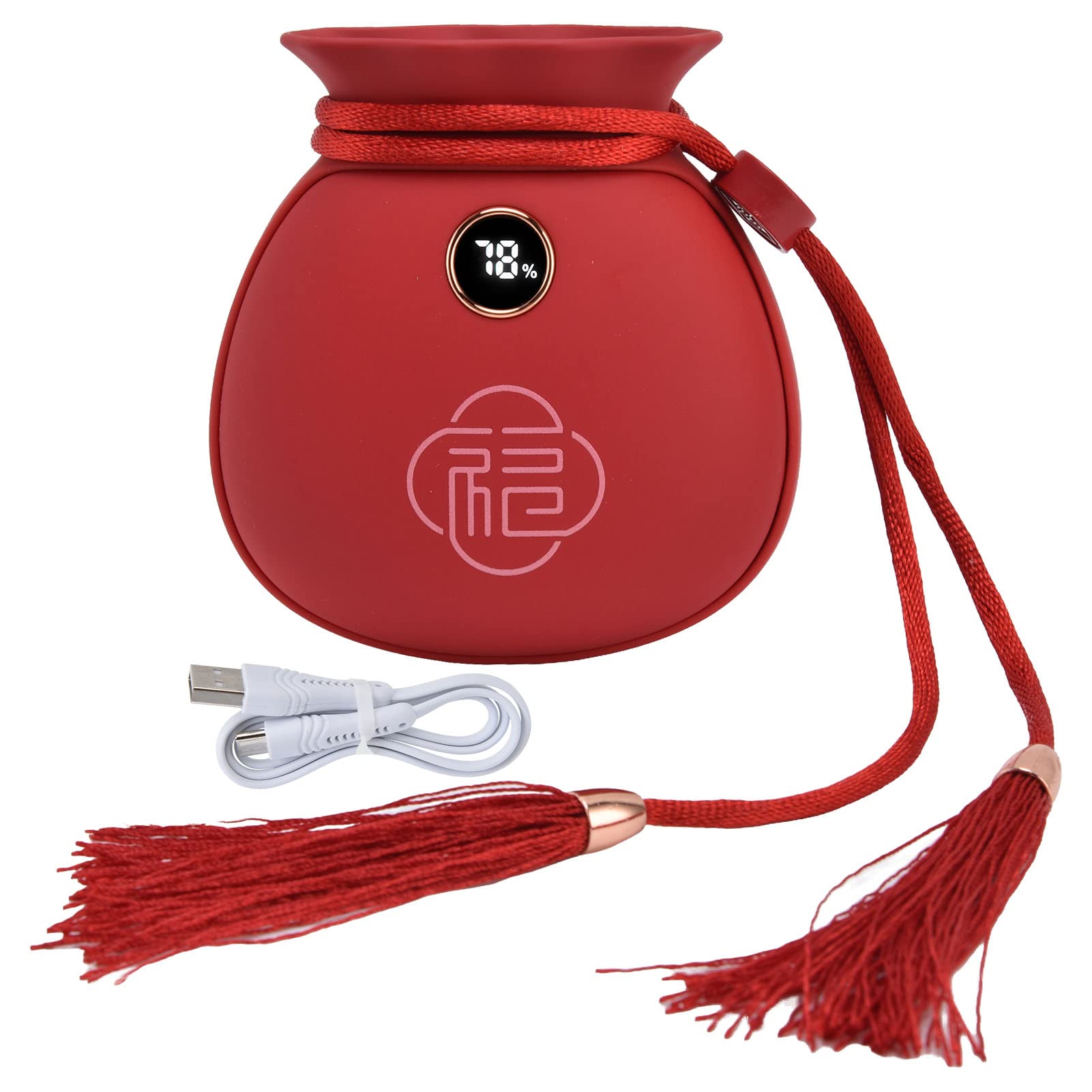 Scaldamani, Scaldamani tascabili con Design a Borsa Portafortuna Ricaricabile Scaldamani Portatile per Uomini e Donne in Inverno Freddo(Rosso)