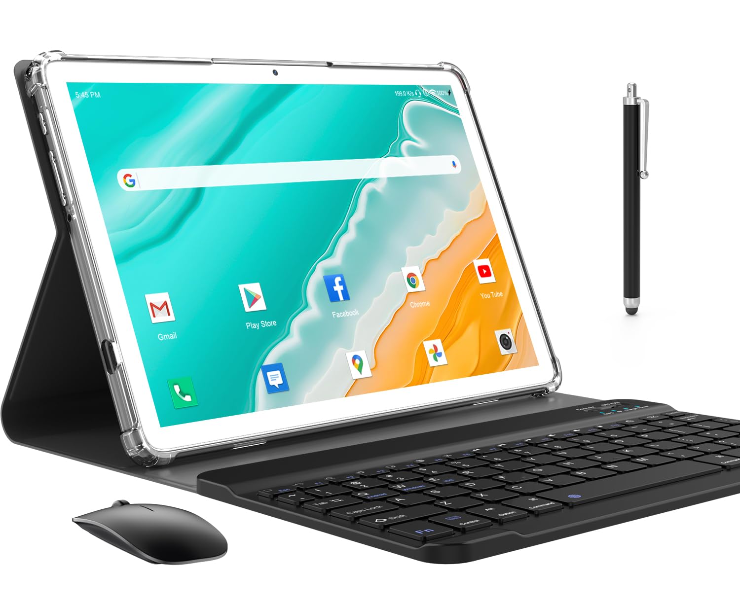 ZONKO Android 14 Tablet 10 pollici 3 in 1 Tablet con tastiera mouse penna, 256 GB TF 64 GB ROM Octa core, WiFi 6 & Bluetooth 5.0 | Certificazione Google GMS Widevine L1 | 7000 mAh |13 MP | Tablet PC