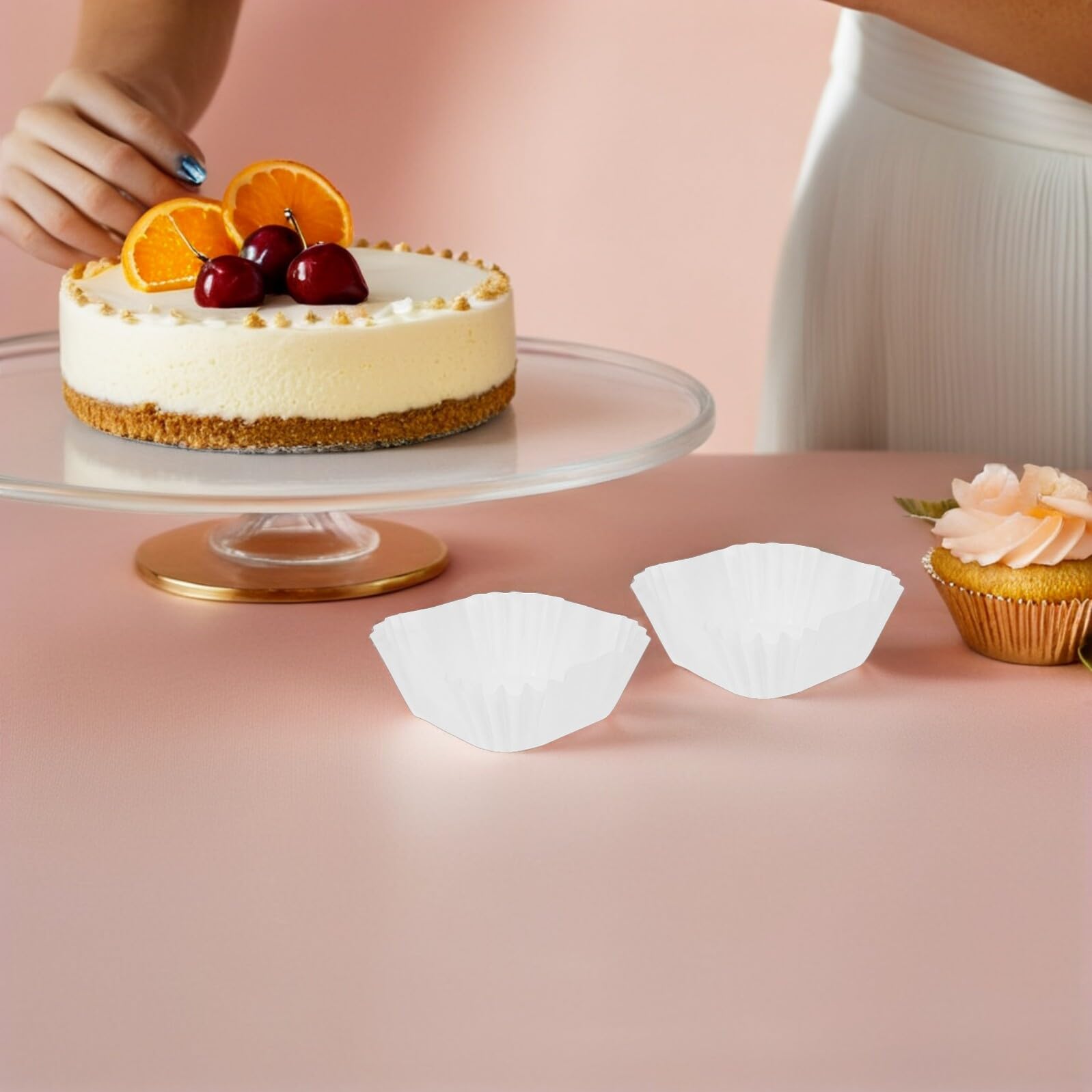 iplusmile 3000 Unidades Moldes Cuadrados para Cupcakes de Papel Alimentario Resistentes al Calor para Muffins Tartas y Pasteles para Bodas Fiestas Showers