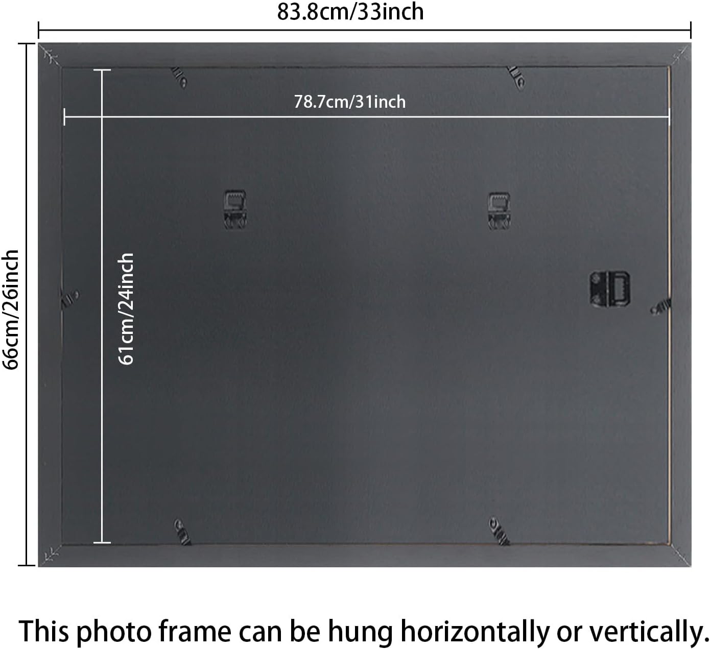 24x31 inch Picture Frame Solid Wood Black,Suitable for Panoramic Photo Frame, Posters,Painting,Group Photo,Puzzle (A23B2431)