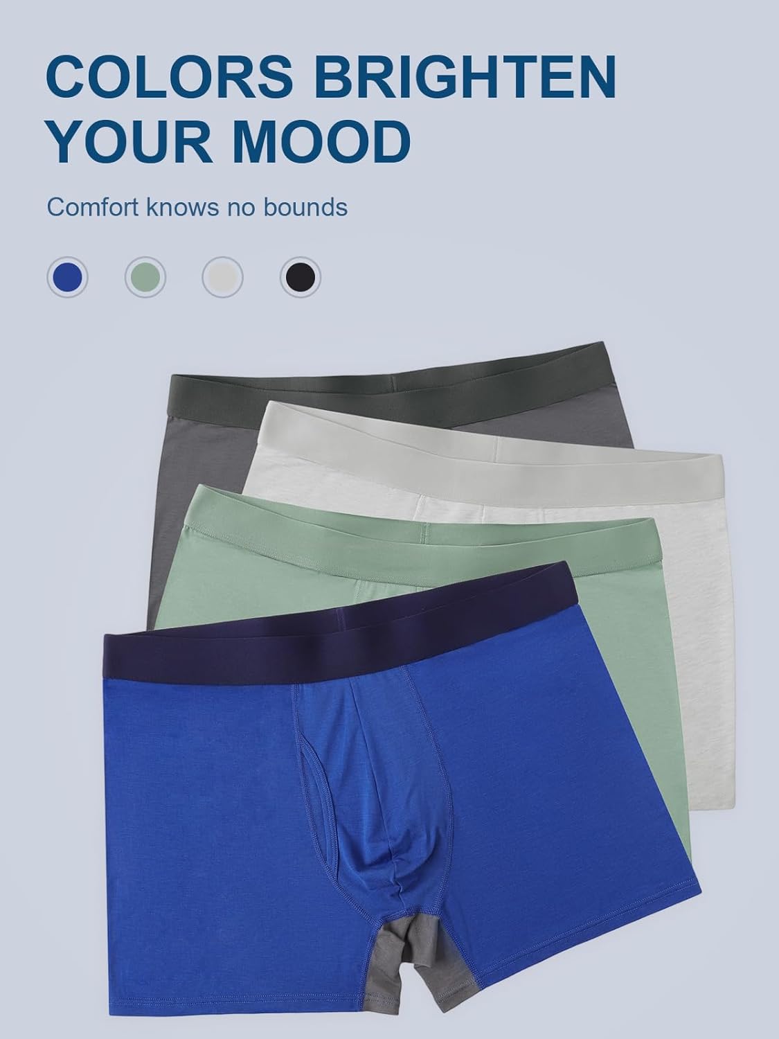 Auxo Mens Boxer Briefs Underwear Modal Breathable No Riding Up Moisture Wicking 4 Pack - Image 8