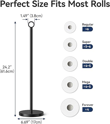 Miniatura 2 de Soporte para papel higiénico (con función de reserva), soporte de almacenamiento de rollos de repuesto independiente, acero inoxidable