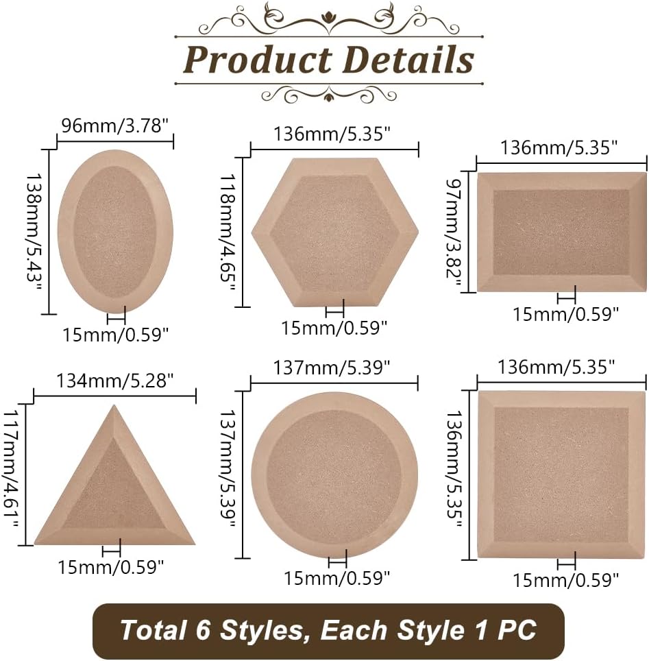 AHANDMAKER 6Pcs 6 Styles Pottery Mould Pottery Tools and Supplies Ceramic Mould for Clay Hand Building Dish Plate Press Mould for DIY Dish Plate Supplies