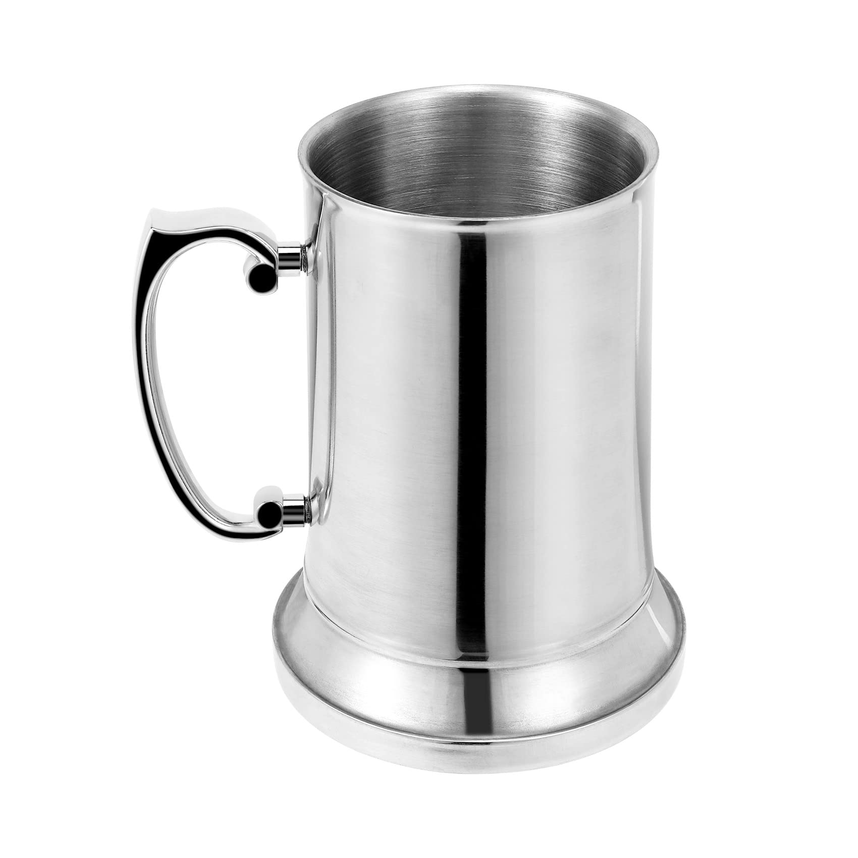 Hausdec Double Wall Stainless Steel Beer Mug Cocktail Breakfast Milk Mugs with Handgrip Coffee Cup 560Ml