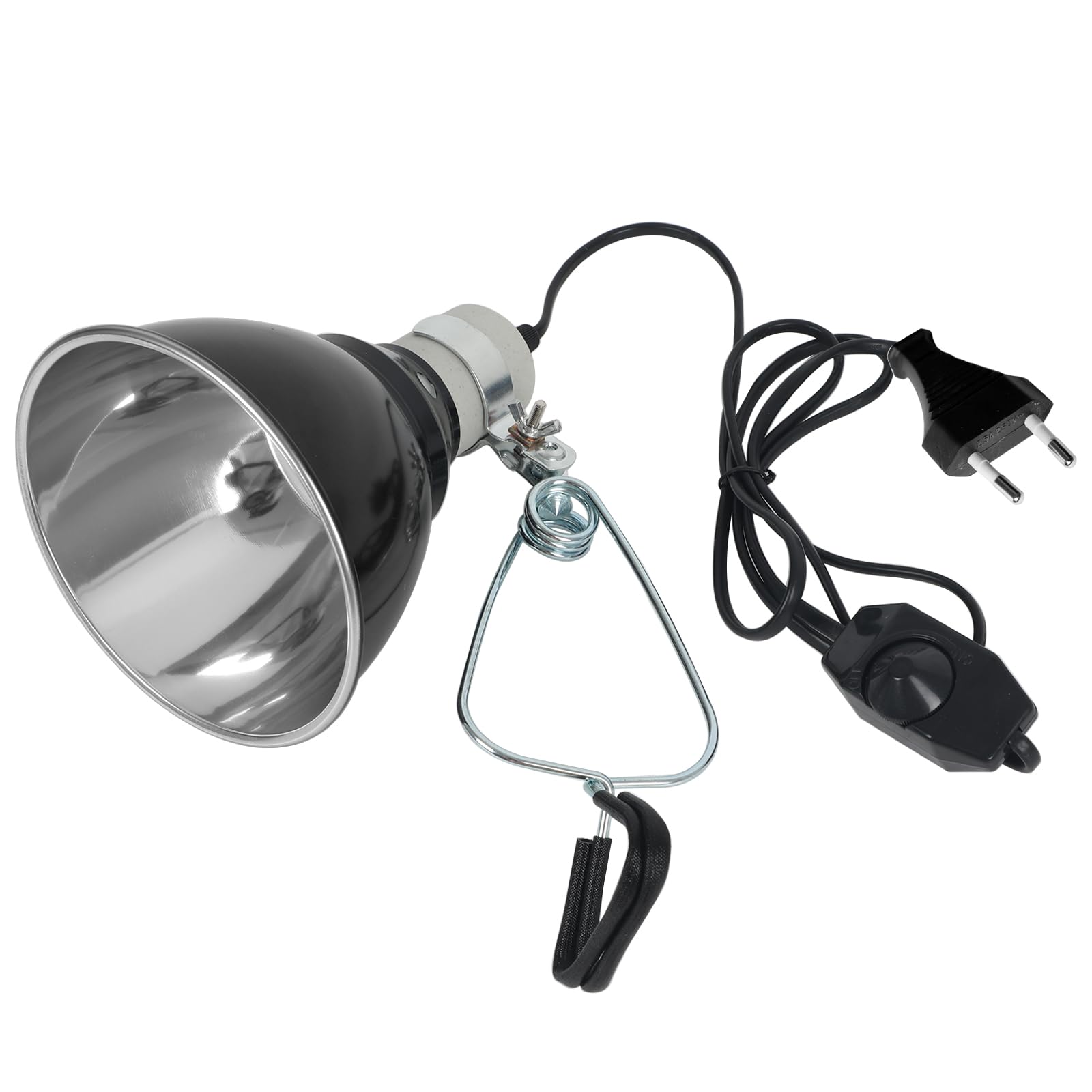 Uchwyt lampy grzewczej dla gadów, ceramiczna oprawka lampy UVA UVB z klipsem, regulacja temperatury, ogrzewany klosz dla gadów, żółwi, pająków, jaszczurek, węża