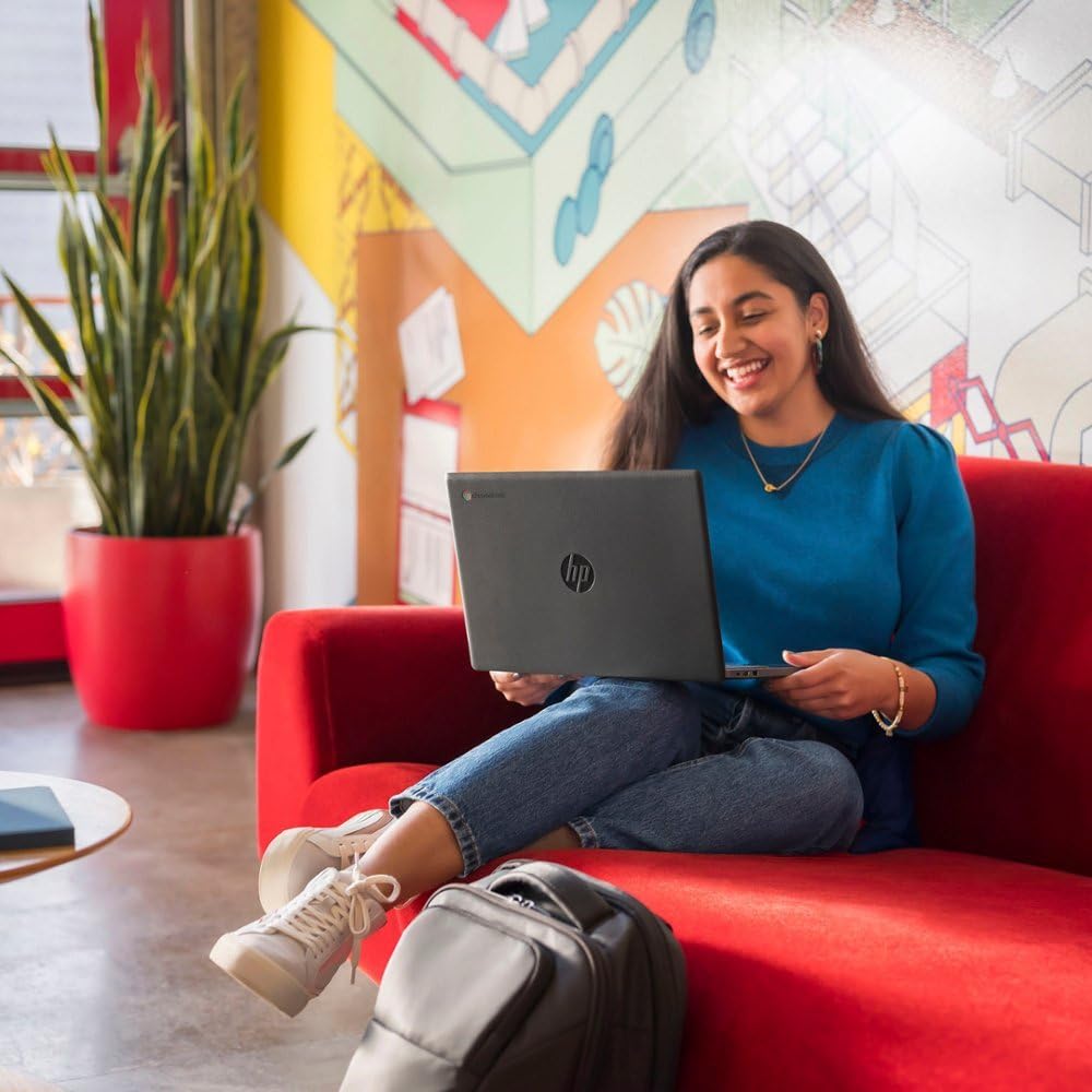 HP 14" HD Chromebook Laptop for Students, Intel Quad-Core N4120(> N4020), 4GB RAM, 64GB eMMC, WiFi, Webcam, HDMI, USB-A&C, 14 Hours Battery life, ZOOM, Chrome OS, CUE Accessories