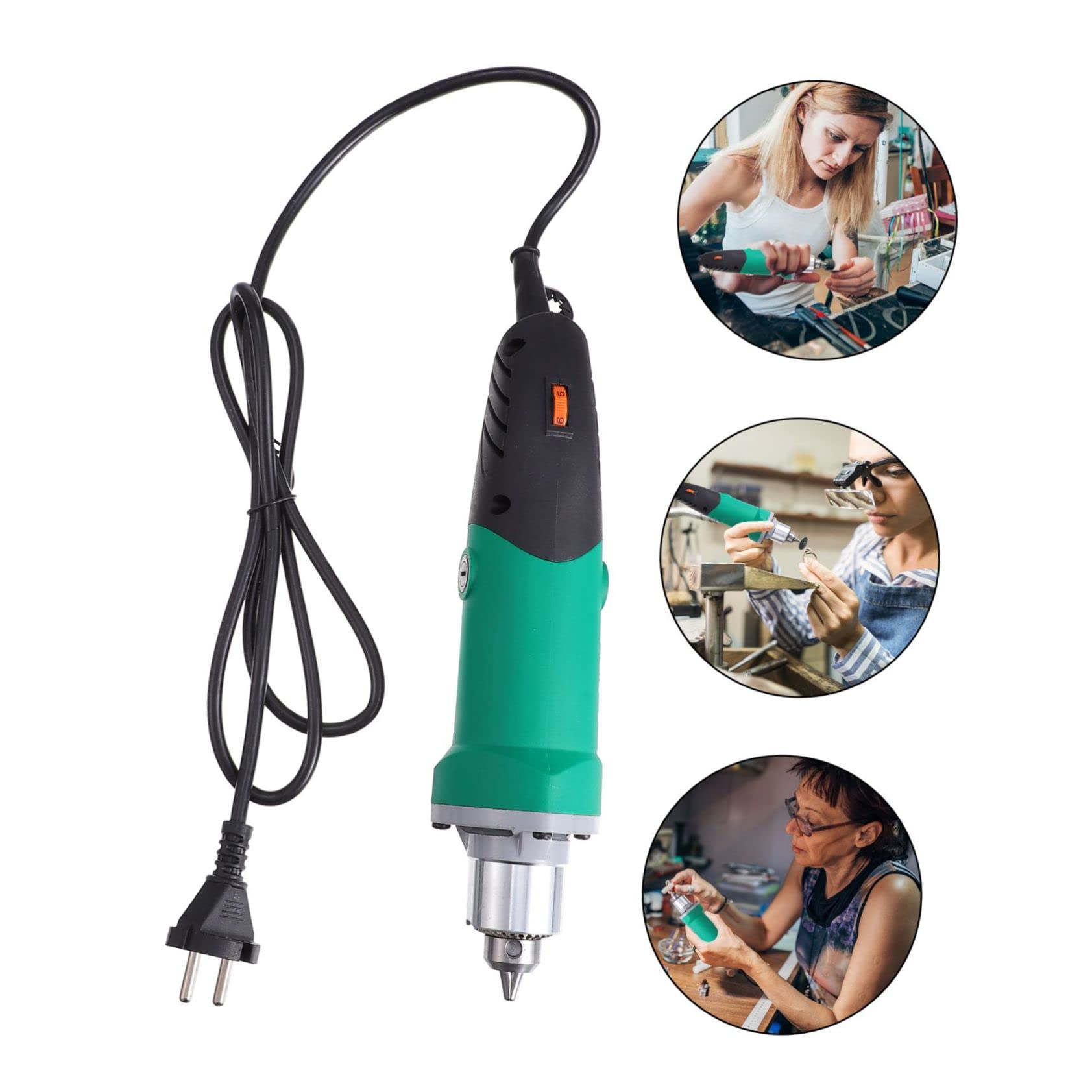 jojofuny Smerigliatrice Elettrica 6,5mm 500w ad Alta Velocità Mandrino di Precisione Regolabile a 6 Livelli per Incisione e Modellismo Struttura in Plastica e Metallo