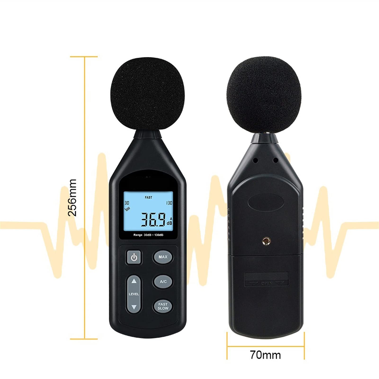 Medidor de Nivel de Sonido Digital Medidor de Ruido Sound Decibel Meder Industria Hogar Material Nivel Sonido Multiusos