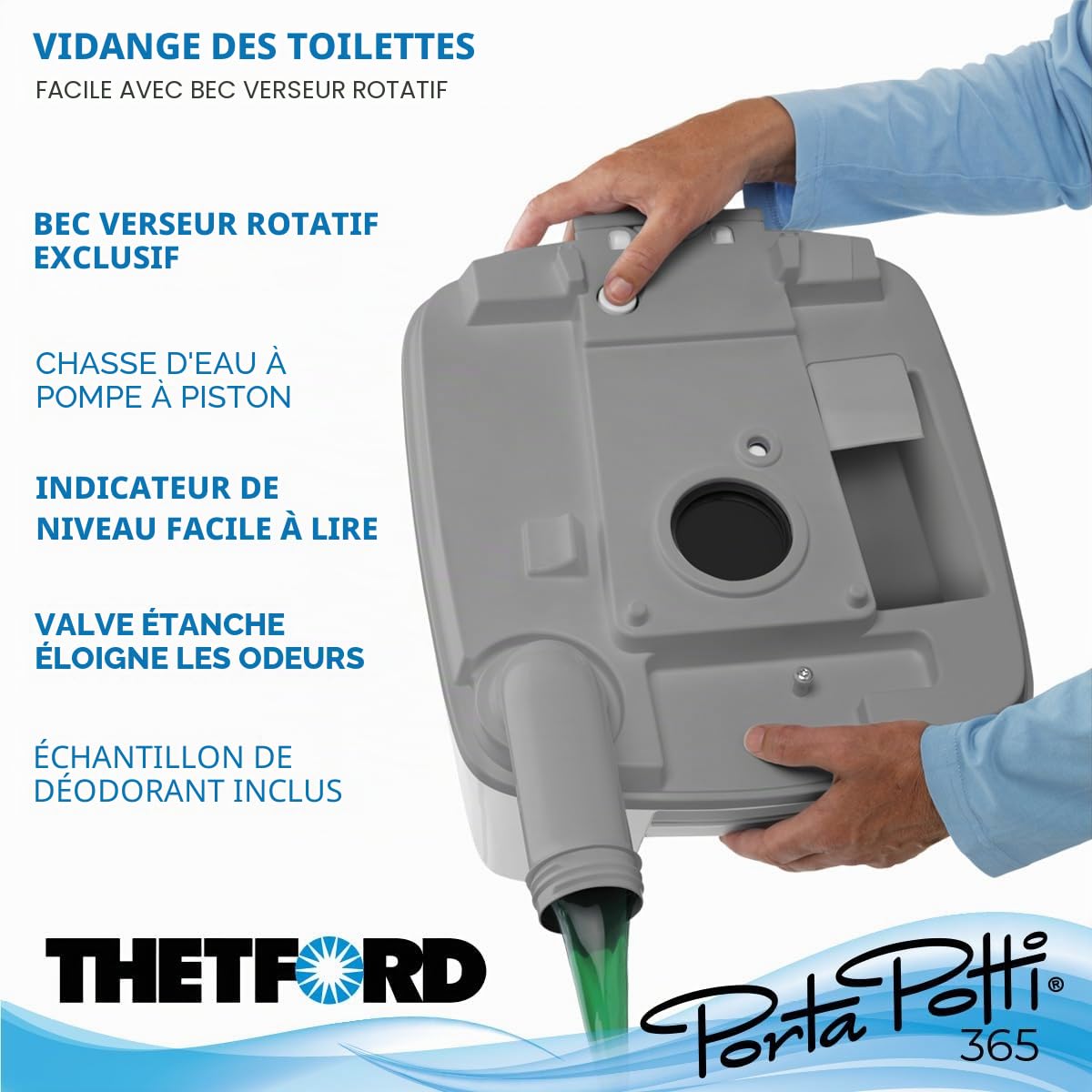 Thetford 92820 Potti Potti 365 Toilette Portable, Blanc-Gris, 414 x 383 x 427 mm