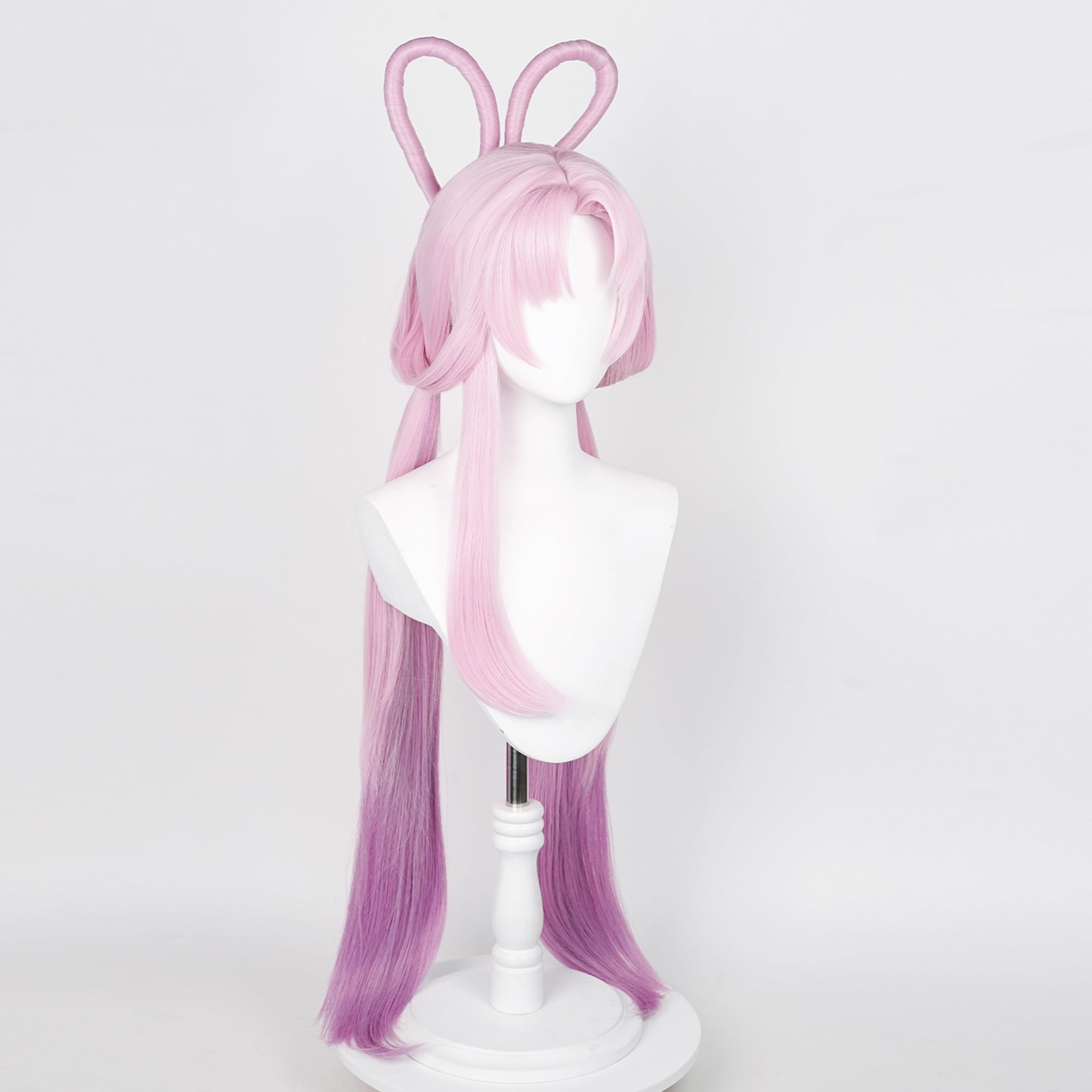 Pink Purple Gradient Long Cosplay Wig with Hairband Heat Resistant Synthetic Costume Hair for Adult Women Halloween Cos Anime Parrty Wigs - Image 3