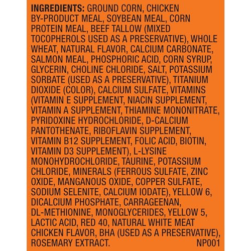 Image of Meow Mix Tender Centers Salmon & White Meat Chicken Flavors Cat Food,3 Pound,Crunchy Outside Meaty Inside,(Pack of 8)