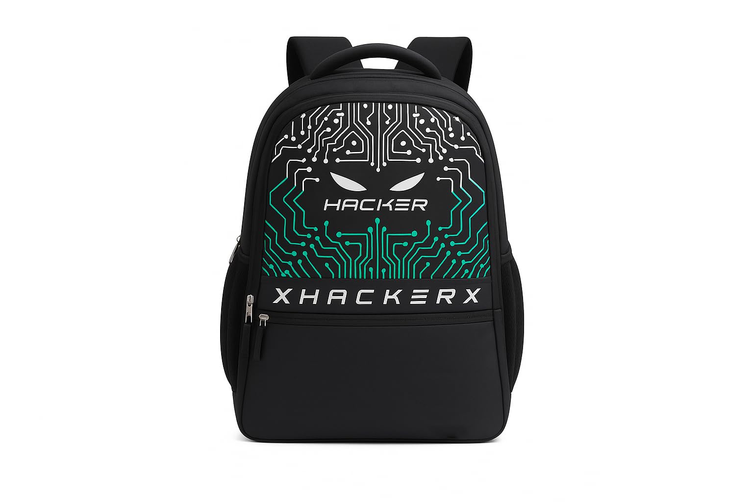 Hacker Laptop Bag with Rain Cover | Water Resistant Backpack for College & Office | Circuit Print Design | Lightweight Travel Bag | Fits Up to 15.6 Inch Laptop, Green-image-42