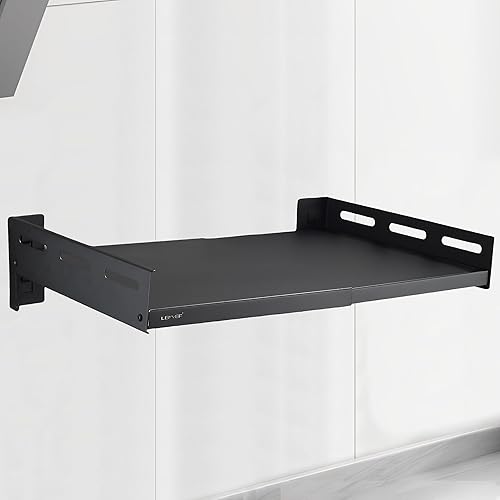 Miniatura 1 de LEMYEF Estante de pared ajustable de acero inoxidable o soporte de pared para horno microondas con kit de fijación (11-22 níquel cepillado)