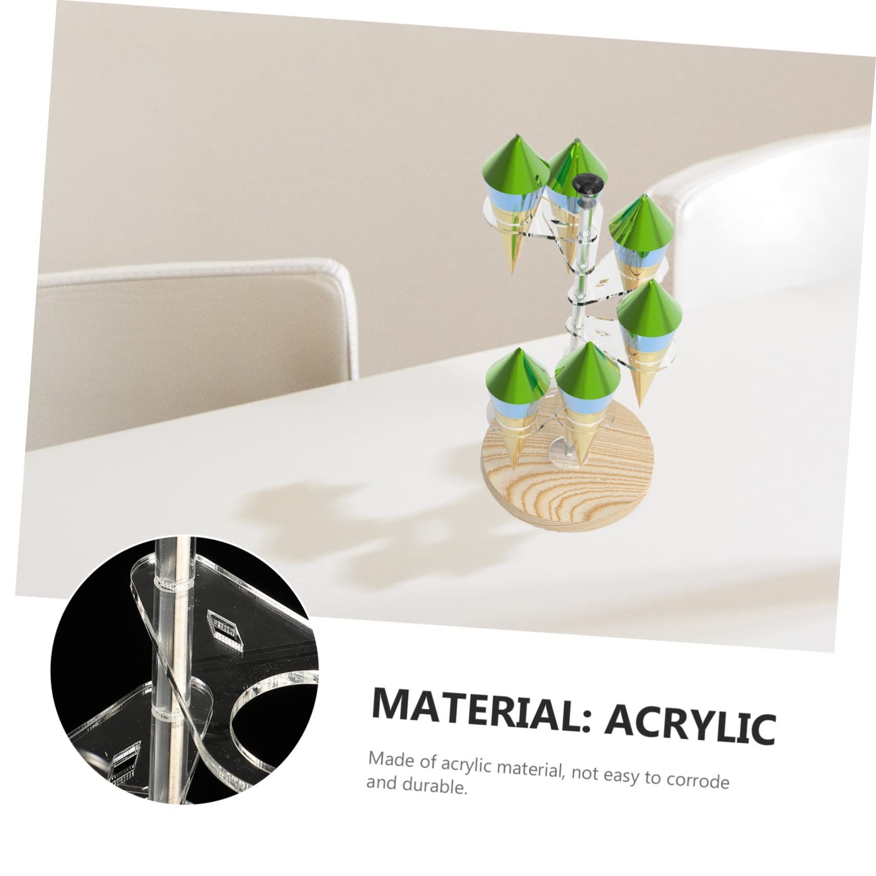 Cabilock 8Holes Acrylic Ice Cream Cone Rack Clear Dessert Holder Stand for Ice Cream Sushi and Snacks Stable Base for Parties and Daily Use