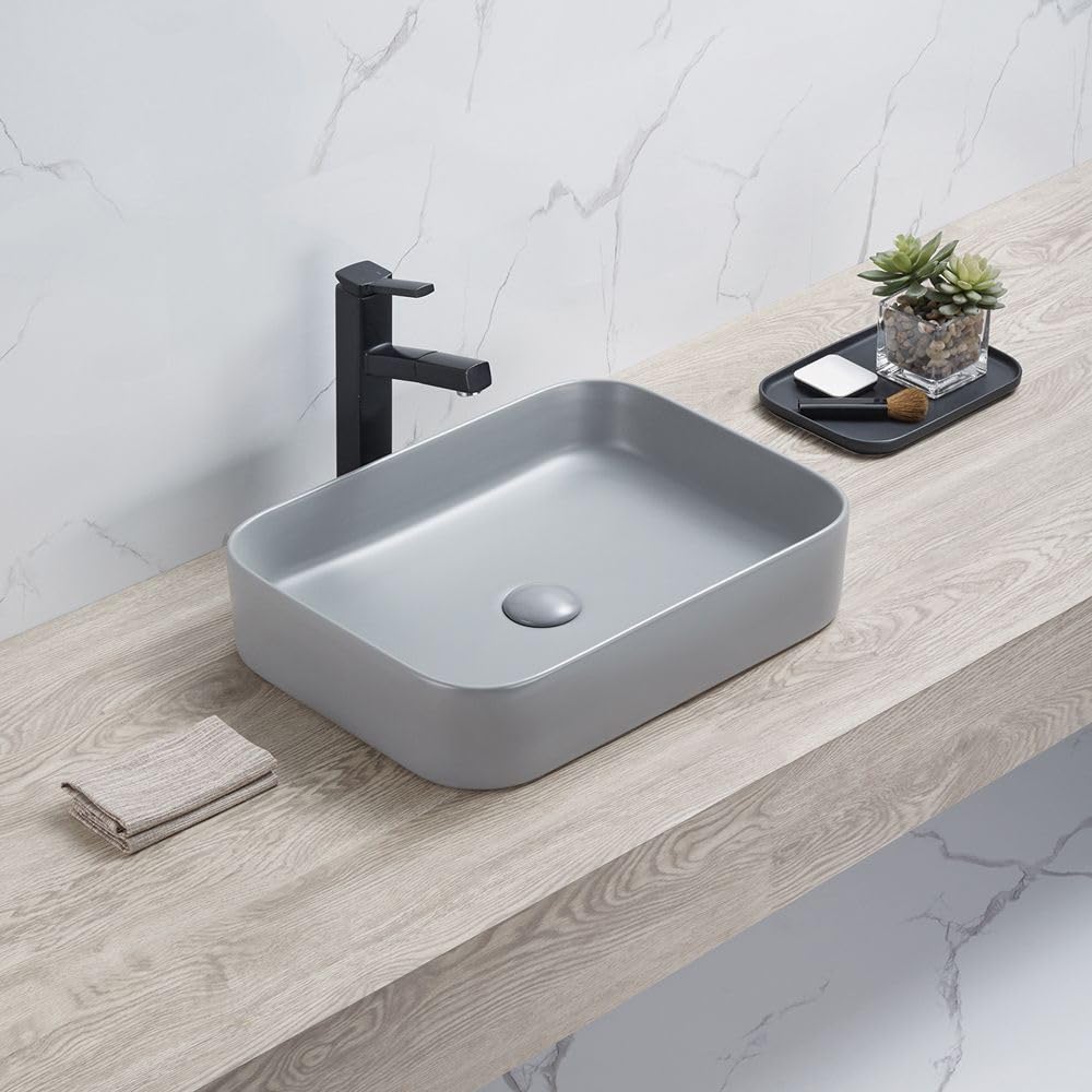 Milano Pebble Elements Rectangular Countertop Bathroom Basin Sink - 505Mm X 370Mm