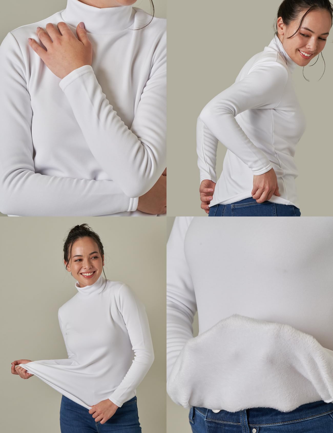 LAPASA Donna Maglia Termica Collo a Lupetto L87 L89 - Abbigliamento Termico Traspirante a Maniche Lunghe Fodera in Pile Strato Base