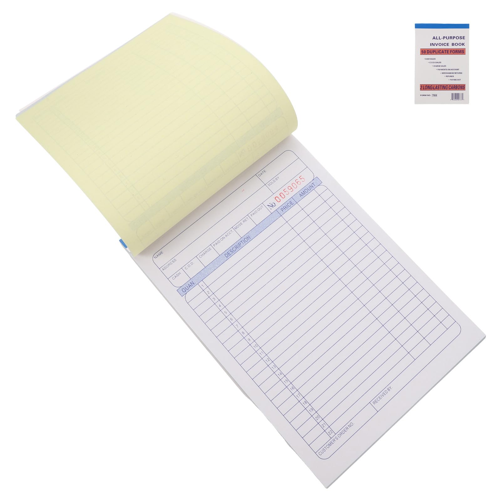 Libro de pedidos para pequeñas empresas Alipis y cuadernos de control de recibos 8