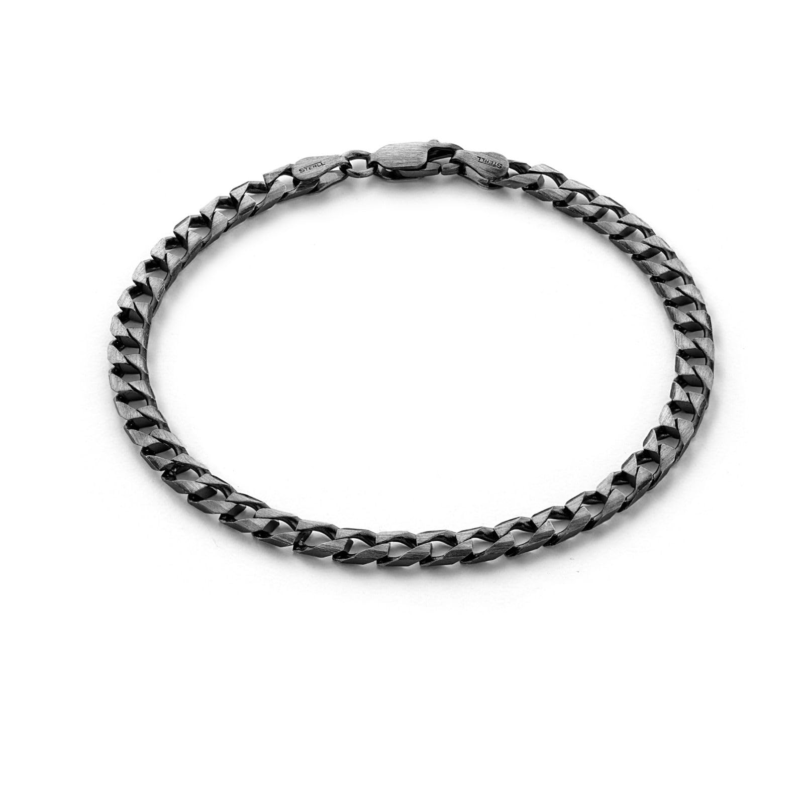 STERLL Pulsera de plata de ley 925 para hombre, color negro oxidado ecológico, regalo para hombres