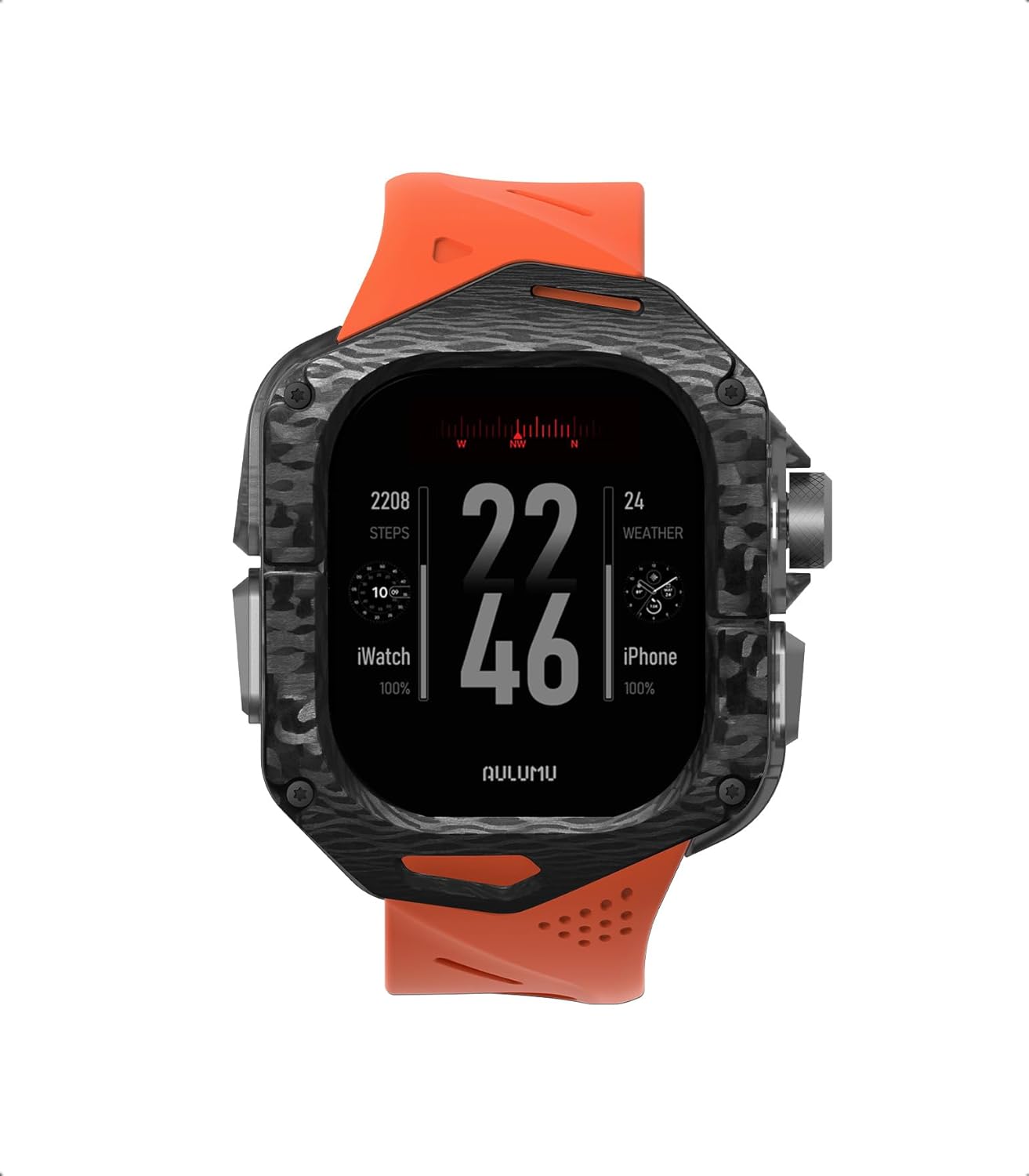 Aulumu A01 Carbon Fibre Case with Apple Watch Ultra Band 49MM | Luxury Lightweight Design | Only for Apple Watch Band Ultra 1/2 49mm | Carbon Fibre Case