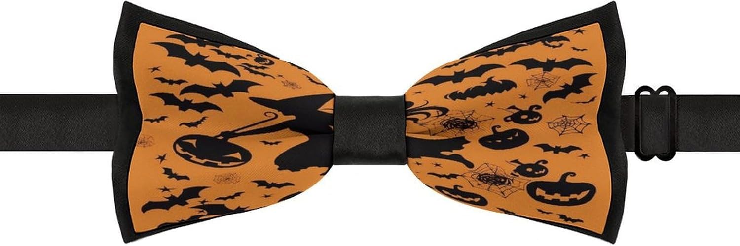 Halloween Witch Flying Bow Tie for Men, Pre-tied Bow Ties, Adjustable Bowtie for Wedding Business Daily Party