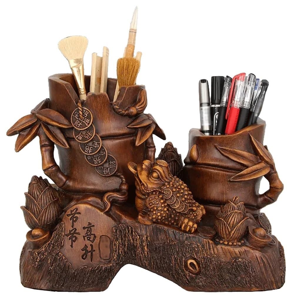 Décoration porte-stylos, boîte de rangement pour papeterie de bureau, porte-stylo décoratif chinois, seau, fournitures de bureau