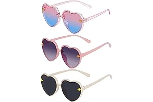 Barbie Sunglasses for Girls 4-6, 3 Pieces Heart Shaped Sunglasses Stylish Cute...