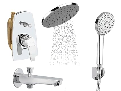 PARRYWARE EDGE DIVERTER BATHROOM SET (DIVERTER BODY+ EXPOSED PART KIT+TIP-TON SPOUT+HAND SHOWER+HEAD SHOWER)|(G5051A1+G4850A1+T1328A1+T9819A1+T9840A1)